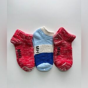 3 X Red and Blue Casual Ankle Socks